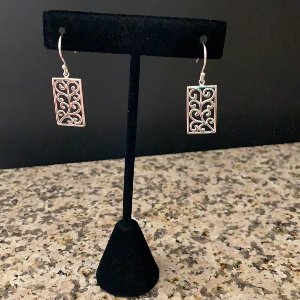 NEW Sterling Silver Filigree Hook Earrings - Picture 1 of 4